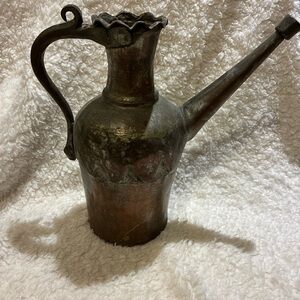 Antique Turkish Water Jug Pitcher Copper Brass Vintage Metal Watering Can